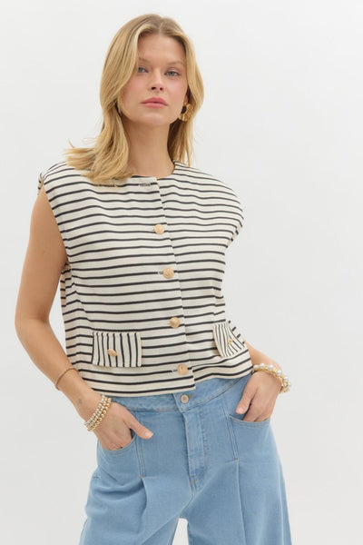 Black Stripe Vest