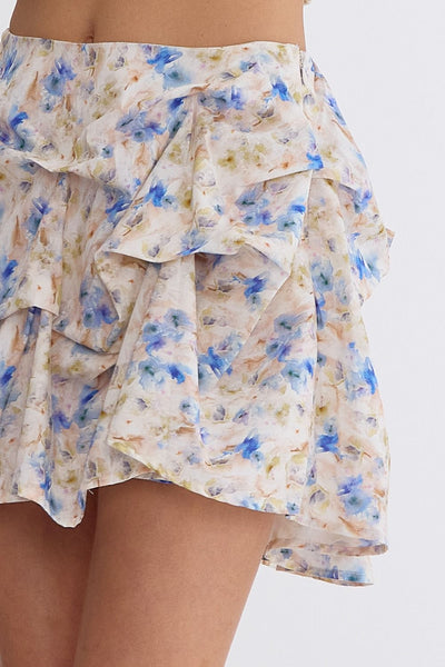 Blue Floral Skirt