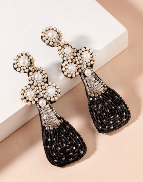 Black Champagne Earrings