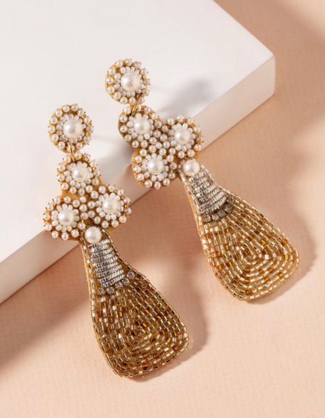Gold Champagne Earrings